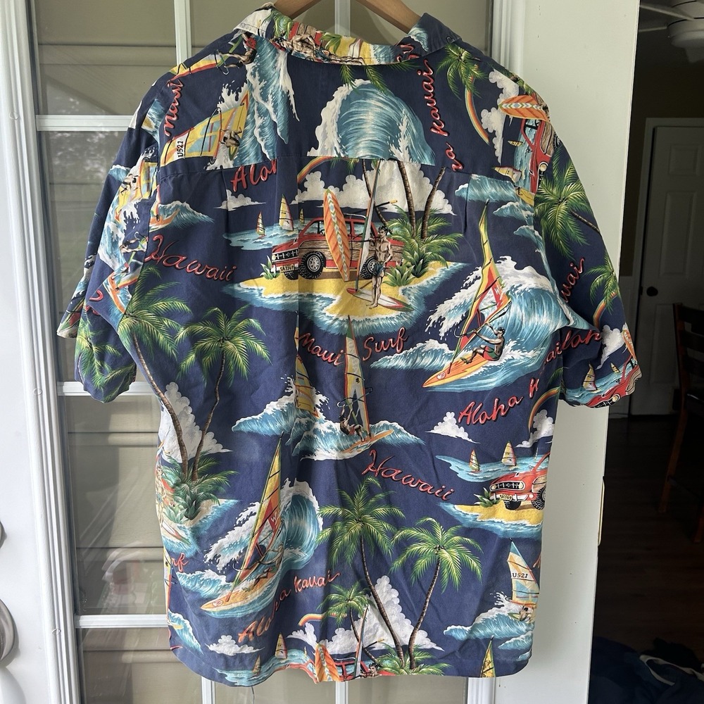 Vintage 70s-80s RJC Hawaiian Shirt Mens XL "Aloha Surf" Rare Aloha Surfing Print - Picture 4 of 5